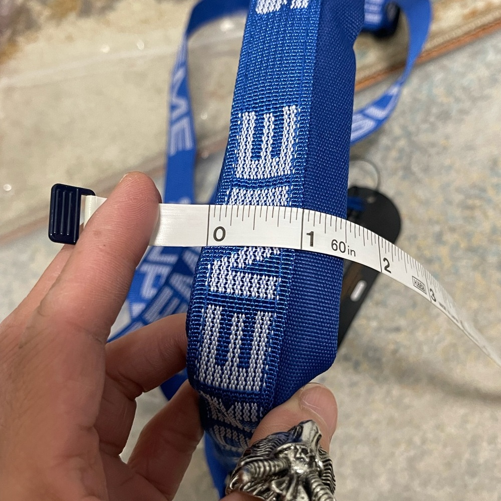 NWT Unisex Supreme Logo Strap Canvas Shoulder Bag In Royal Blue 7” X 8.5” X 1.6” - Picture 10 of 10